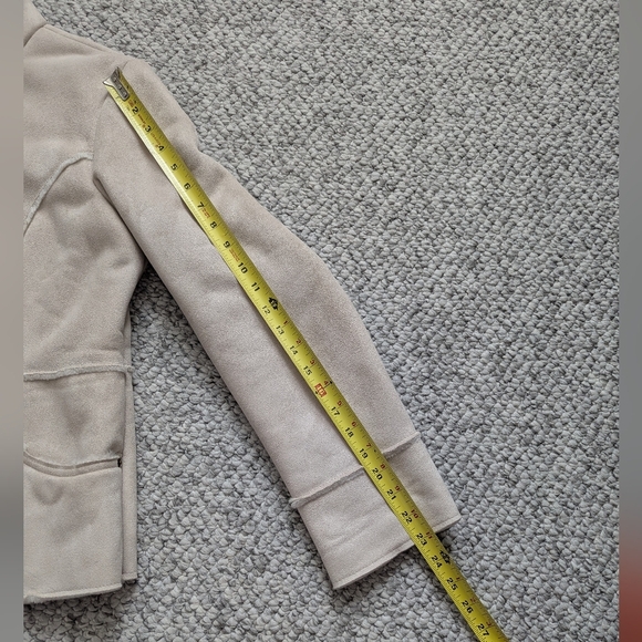 LEI Women's (Size Large)Cream/Tan Faux-Suede Teddy Jacket With Shearling Lining - Picture 16 of 16